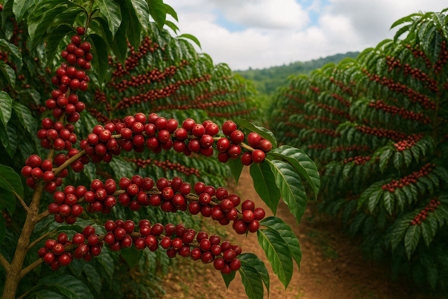 Plantas de café en nuestra finca